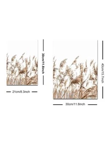 6入組海灘和手掌圖案無框現代化學纖維無框畫適用於家庭牆面裝飾 - 杏色 - 查看 3