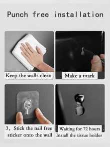 1 Bạc Thép Không Gỉ Treo Tường Giấy Vệ Sinh Có Giá Để Đồ, Giá Đỡ Giấy Vệ Sinh Đa Năng Hiện Đại Cho Phòng Tắm - Bạc - Xem 4