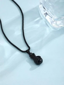 Men Boxing Gloves Charm Necklace, For Jewelry Gift And Party - Black - View 2
