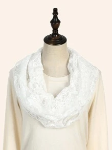 Khăn ren hoa - trắng - Xem 3