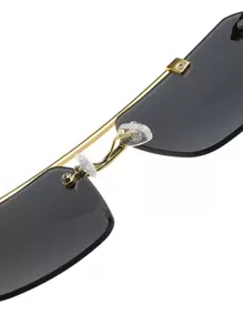 一副男士无框时尚眼镜，优雅時尚眼鏡配饰，沙滩配饰，打造街头风格，适合搭配毛衣、夹克、卫衣、连帽衫、皮裤和工装裤，是夏季海滩度假、户外活动和旅行的理想之选。 - 灰色 - 查看 4