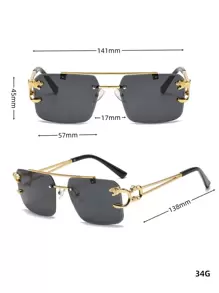 一副男士无框时尚眼镜，优雅時尚眼鏡配饰，沙滩配饰，打造街头风格，适合搭配毛衣、夹克、卫衣、连帽衫、皮裤和工装裤，是夏季海滩度假、户外活动和旅行的理想之选。 - 灰色 - 查看 7