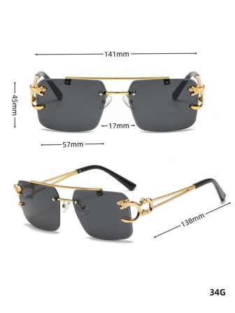 1 par de gafas de moda sin montura para hombres, accesorios elegantes, accesorios para la playa, gafas de sol que combinan con suéteres, chaquetas, sudaderas, pantalones y pantalones cargo, accesorios para vacaciones de verano, playa, al aire libre y viajes