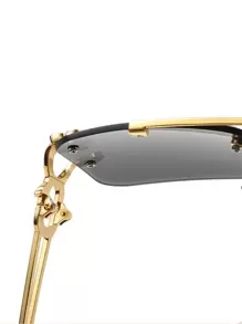 一副男士无框时尚眼镜，优雅時尚眼鏡配饰，沙滩配饰，打造街头风格，适合搭配毛衣、夹克、卫衣、连帽衫、皮裤和工装裤，是夏季海滩度假、户外活动和旅行的理想之选。 - 灰色 - 查看 5