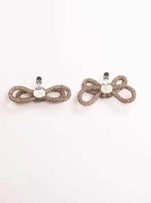 1 Cặp phụ kiện trang trí giày/ủng đính nơ kim cương pha lê nhiều màu, hình dạng hình học thủ công, phù hợp với giày cao gót gợi cảm của phụ nữ, giày dép và trang phục phù hợp cho phụ nữ - Vàng - Xem 4