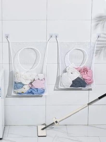 1pc Hanging Laundry Bag - White - View 2