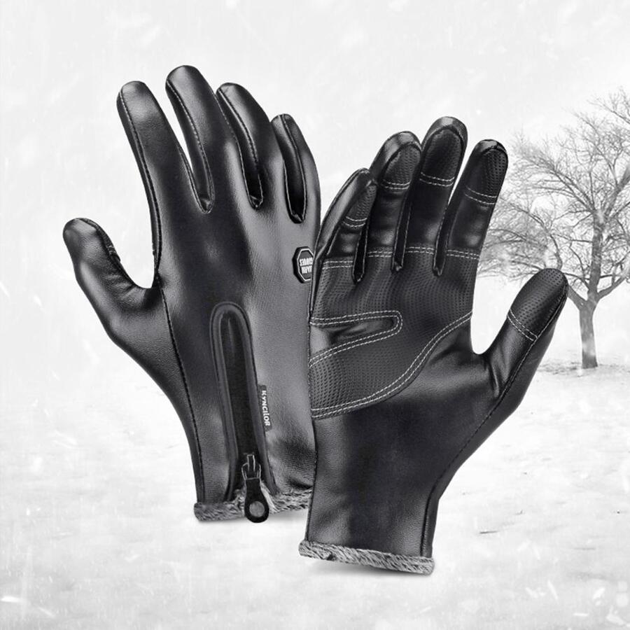 Kyncilor 1 par Guantes con cremallera negro poliéster protección contra el frío exterior - Negro - Ver 1