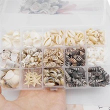 1 caja de cuentas de bricolaje en forma de estrella de mar y concha de estilo bohemio para mujeres para hacer joyas en días festivos