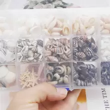 1 caja de cuentas de bricolaje en forma de estrella de mar y concha de estilo bohemio para mujeres para hacer joyas en días festivos