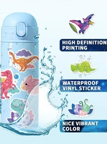 50入組卡通恐龍圖案塗鴉貼紙,可愛多用途裝飾貼紙適用於手工,裝飾用品,手帳 - 彩色 - 查看 6