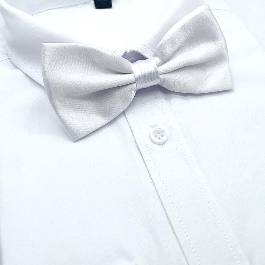 1pc Men's Solid Color Double-Layered Polyester Tie, Suitable For Wedding Groomsmen, Hosts And Waiters Casual, Accessories, Festival, Graduation Gift, - White - View 1