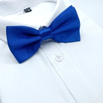 1 pieza Corbata de moño de unicolor de poliéster de doble capa, perfecta para bodas, padrinos de boda, anfitriones y camareros, corbata informal para hombres