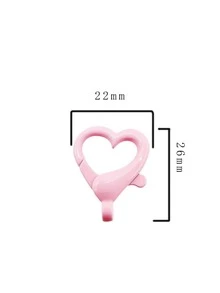 5 Cái/bộ Hợp Kim Nhôm Thời Trang Hình Trái Tim Tôm Hùm Khóa Dành Cho Nữ Cho Tự Làm Trang Sức Làm - Hồng - Xem 2