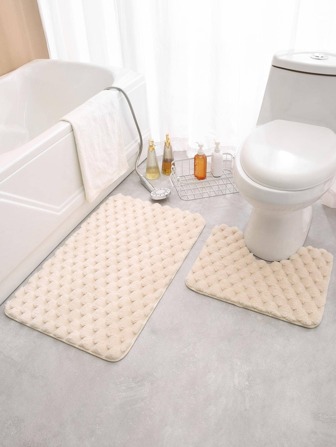 1 pièce Tapis de bain antidérapant de couleur unie. Décoration pour la salle de bain à la maison. Tapis de sol, tapis d'entrée. Accessoire de salle de bain d'été. Retour à l'école