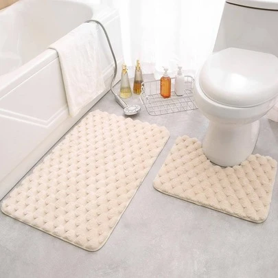 1pc Solid Color Non-Slip Bath Rug Home Bathroom Decor Floor Carpet Outdoor Rug Door Mat Fall Decor Bathroom Accessories Back To School Entryway Decor
