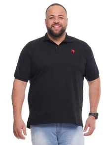 Men Polo Shirts - 黑色 - 查看 1