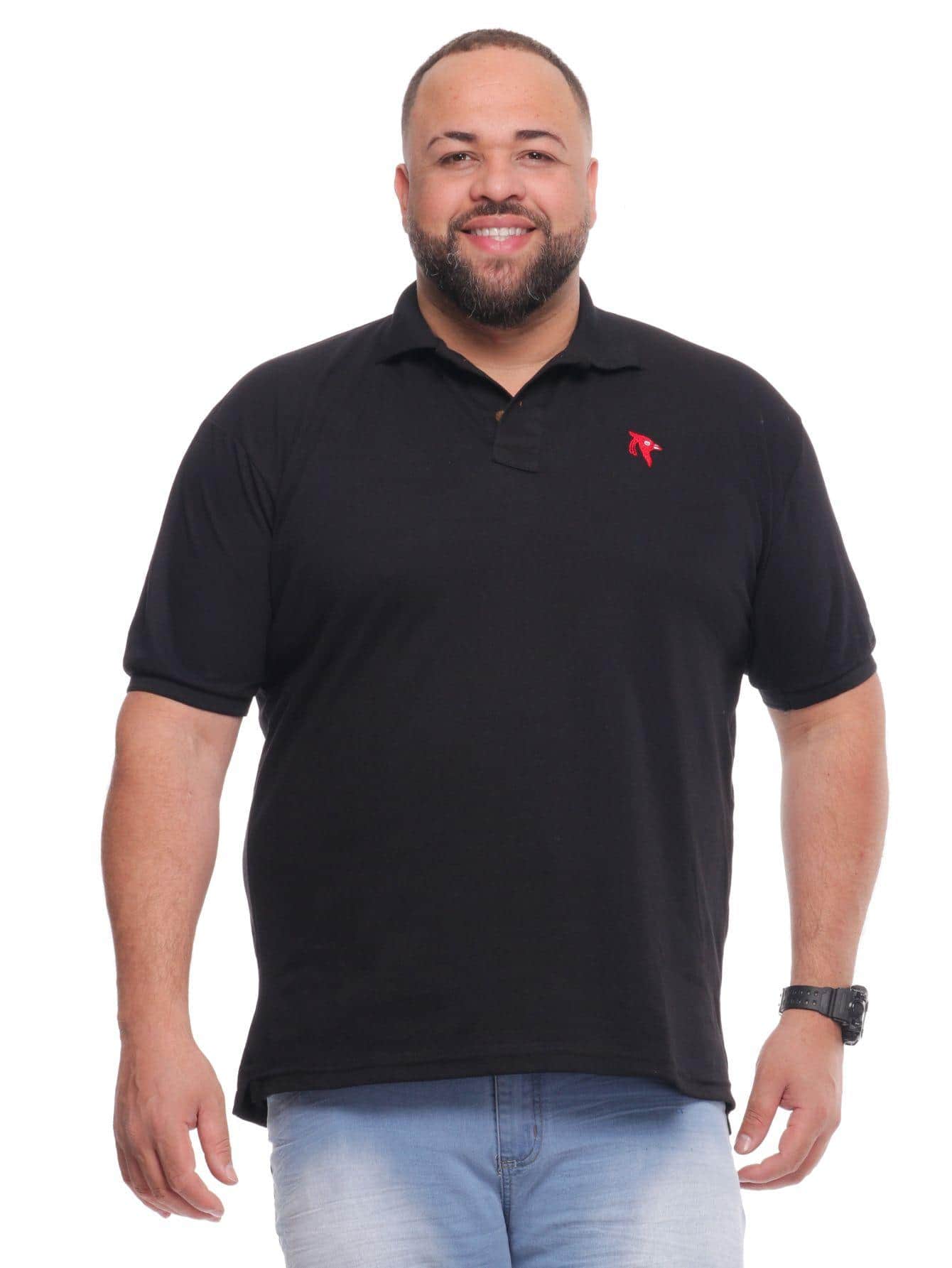 Men Polo Shirts - 黑色 - 查看 1