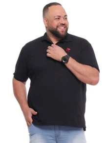 Men Polo Shirts - 黑色 - 查看 3