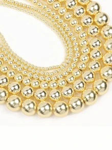 1 chuỗi hạt Hematite hoa hồng cho vòng đeo tay DIY 15 inch - Vàng - Xem 2