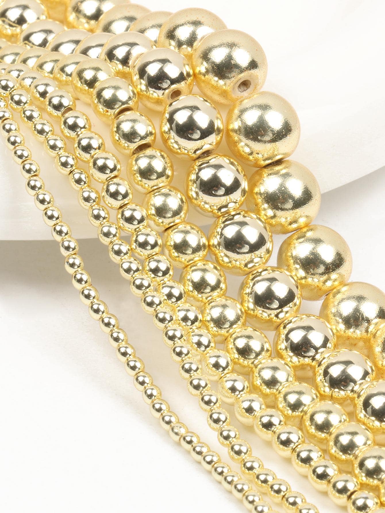 1 chuỗi hạt Hematite hoa hồng cho vòng đeo tay DIY 15 inch - Vàng - Xem 1