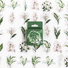 1pc Flower Pattern Sticker, Modern Multifunction Sticker For Student - Apricot - View 1