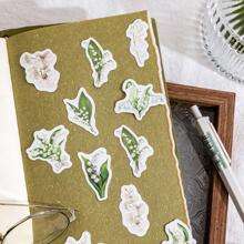 1pc Flower Pattern Sticker, Modern Multifunction Sticker For Student - Apricot - View 5