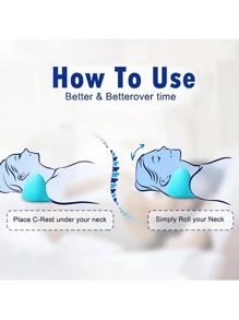 1pc Stretcher Neck Massage Pillow - Baby Blue - View 3