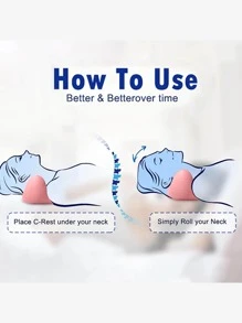 1pc Stretcher Neck Massage Pillow - Pink - View 3