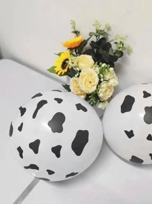 10/20pcs Black White Cow Print Latex Balloons 12 Inches Farm Animals Decoration Balloons Theme Birthday Party Supplies Kids Gift,Christmas - Multicolor - View 3