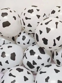 10/20pcs Black White Cow Print Latex Balloons 12 Inches Farm Animals Decoration Balloons Theme Birthday Party Supplies Kids Gift,Christmas - Multicolor - View 1
