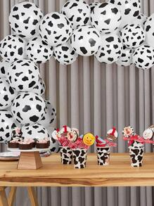 10/20pcs Black White Cow Print Latex Balloons 12 Inches Farm Animals Decoration Balloons Theme Birthday Party Supplies Kids Gift,Christmas - Multicolor - View 6