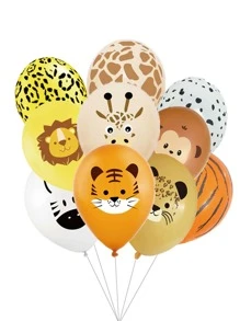 10/20/100 stuks feestballonnen met bosdierenthema, geschikt voor feestdagen, feesten, kamperen, tuindecoratie en verjaardagsvieringen