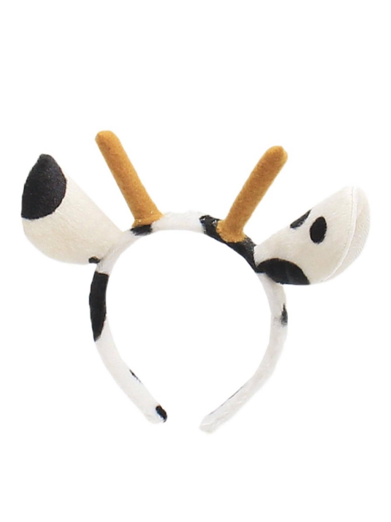 1 件組可愛卡通牛角黑白牛頭帶兒童表演髮飾