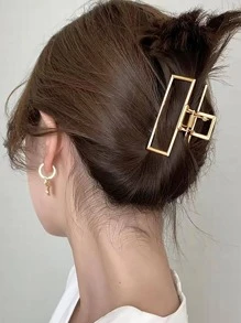 2pcs Minimalist Hair Claw Casual Claw Clips Hair Clips Hair Jaw Clip Hair Clamps Hair Clutch Hair Claw Clip, School Stuff, College Fall Winter Hair Accessories For Women For Vacation Outfits Woman - Gold - View 3