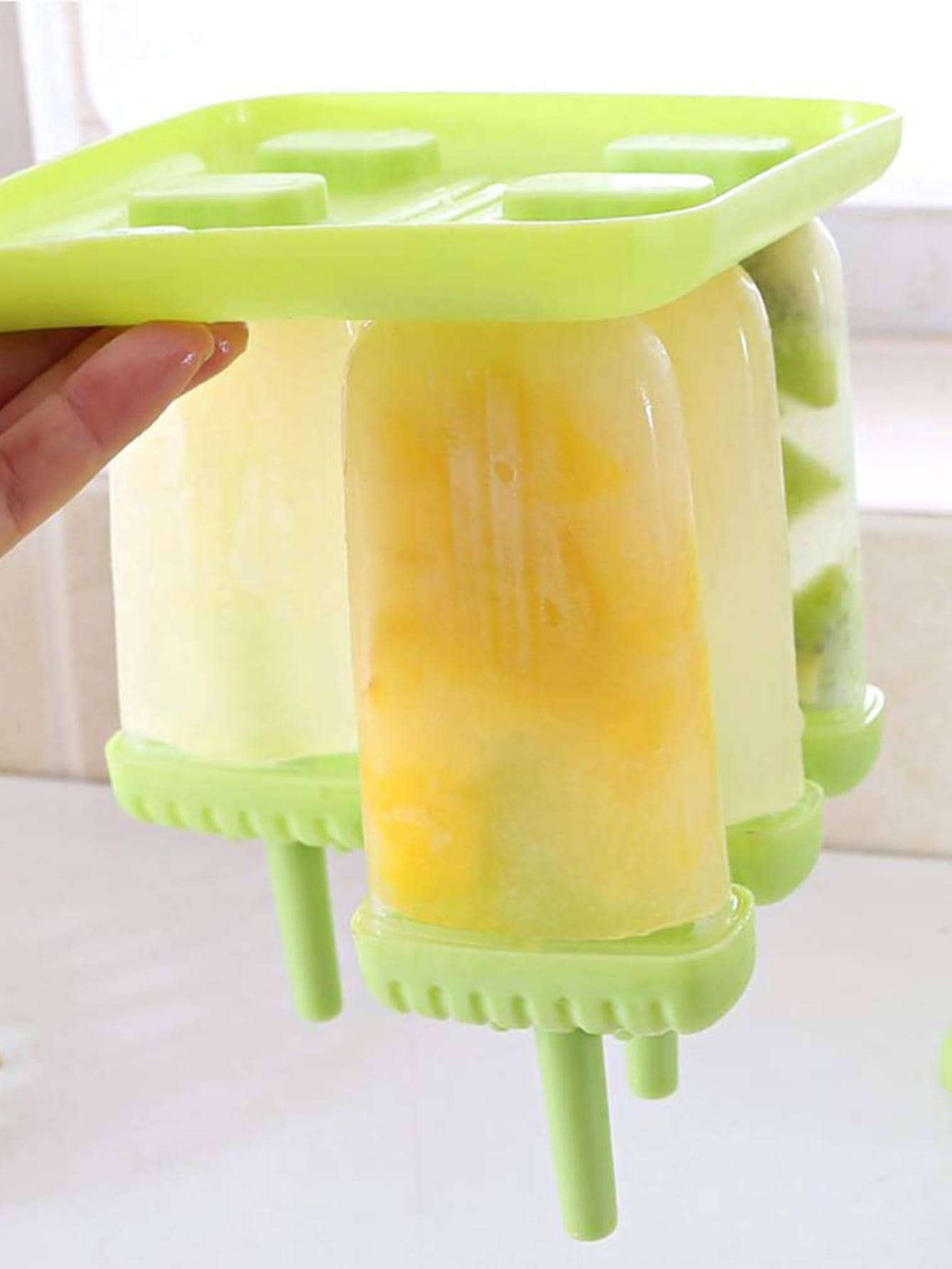 6 piezas paleta de hielo helado congelado Palo Bandeja para verano - Verde - Añade 3