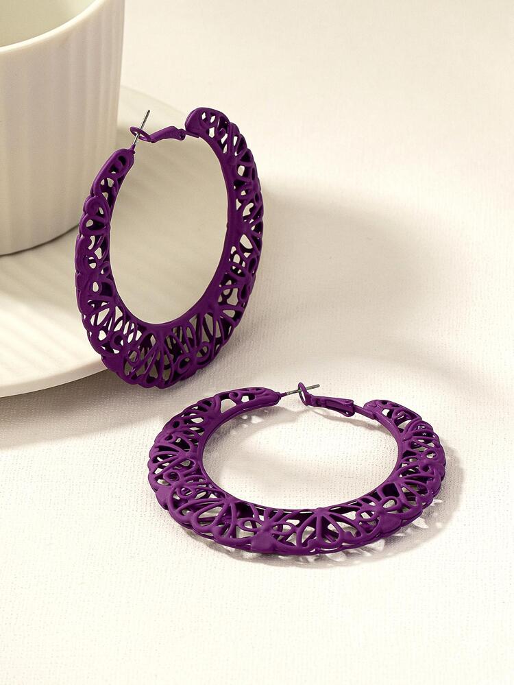 Hollow Out Hoop Earrings