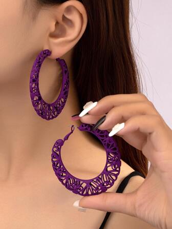 Hollow Out Hoop Earrings