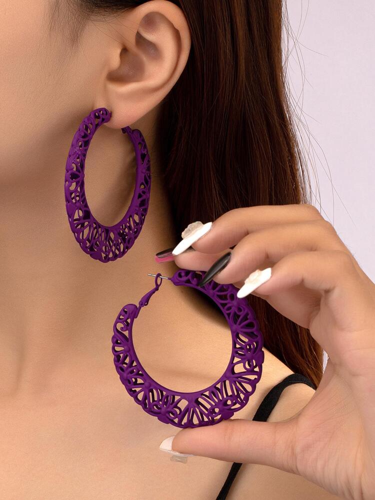 Hollow Out Hoop Earrings