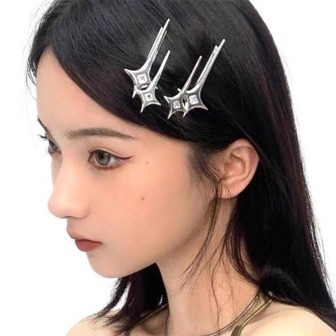 1/12pcs Silver Star Hair Clips, Casual Fashion Versatile Accessories, Hair Accessories
