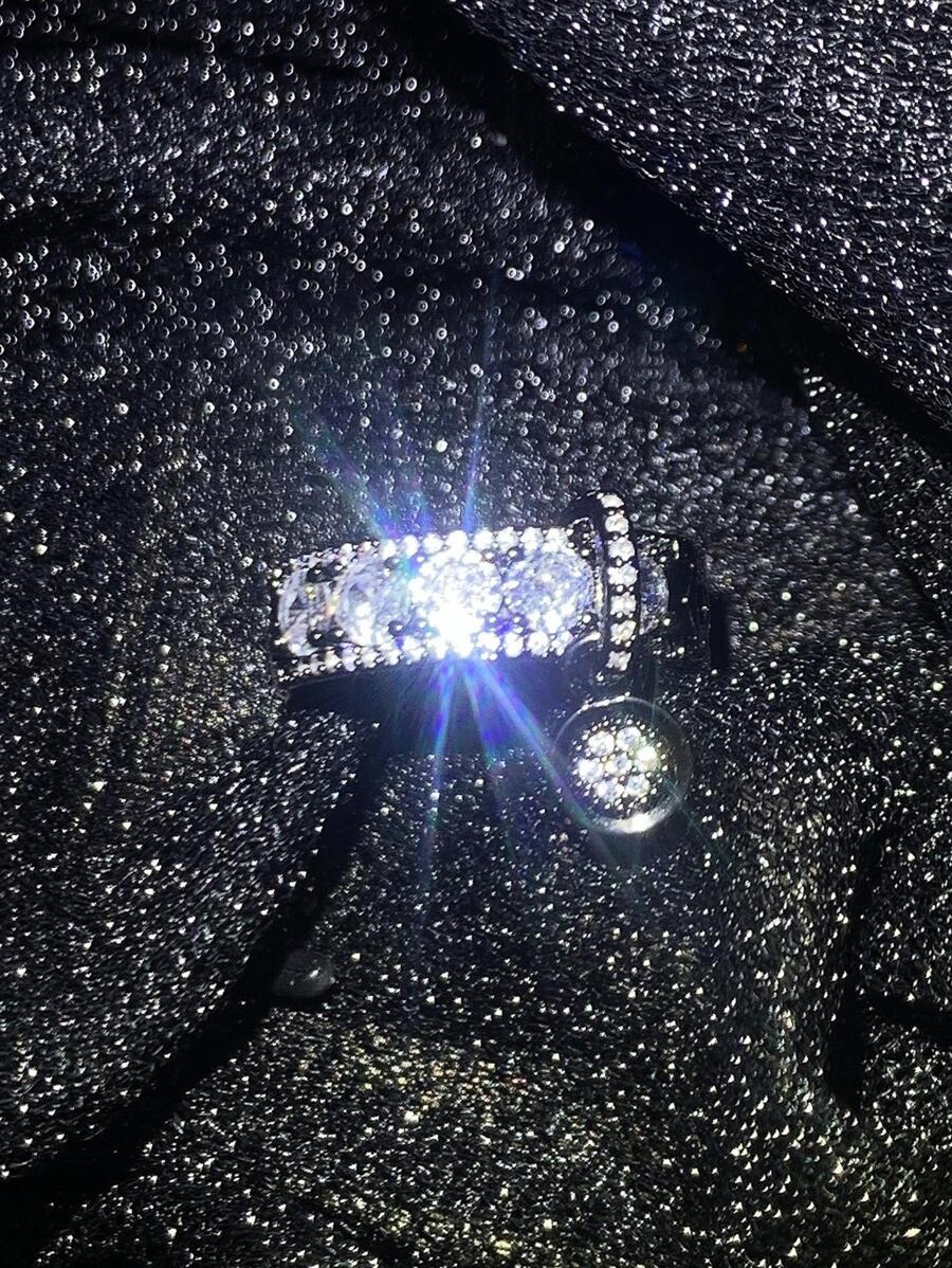 Vanel Vintage Cổ Điển Vòng Mặt Dây Chuyền, Sang Trọng Nữ Trang Sức Nhẫn Tặng Cho Vợ, làm Quà - màu đen - Xem 1