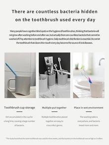 QIYIN 1 pieza portátil ABS Cepillo de dientes almacenamiento moderno blanco Caja de almacenamiento para casa - Blanco - Ver 4