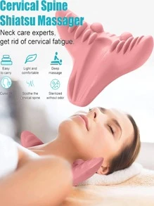 1pc Stretcher Neck Massage Pillow - Pink - View 1