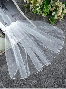 1 件女士白色休闲新娘头纱，适合婚礼派对