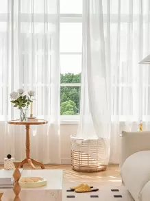 1 pieza de cortina transparente con patrón de panal blanco, estilo japonés con diseño de punto hueco en forma de diamante, hecho de poliéster, perfecto para la decoración de la sala de estar o el dormitorio.