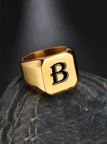 1 Miếng Nam Trang trí chữ cái Nhẫn , Đối với Đồ trang sức Qủa tặng Và Buổi tiệc - Vàng - Xem 3