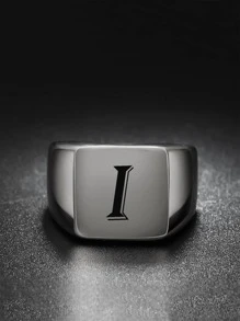 Nam Các bạn Đồ họa Chữ cái Nhẫn , Đối với Đồ trang sức Qủa tặng Và Buổi tiệc - Bạc - Xem 10