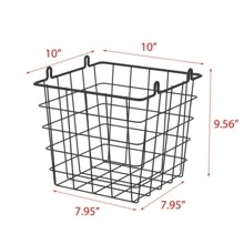 3-Tier Metal Wire Storage Basket Stand with Removable Baskets – Black - Black - View 6