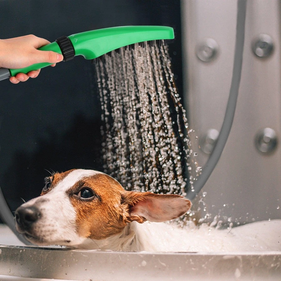 HomeMiYN Pet Shower Sprayer Attachment with Brush, Sprayer and Scrubber Tool in One Pet Dog Wash