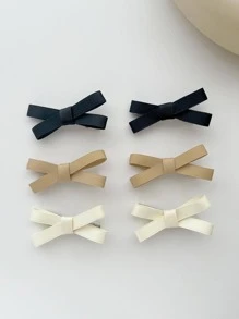 6入組蝴蝶結裝飾鴨嘴夾適用於返校 - 彩色 - 查看 1