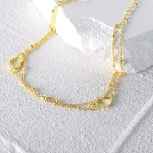 方晶鋯石愛心裝飾手環 - 金黃色 - 查看 4